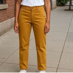 Anne Klein Women’s Casual Stretch Pants Size 31 X 28 Mustard Yellow High Rise